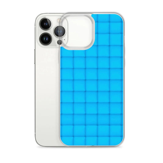 Neon Blue Cubic Style Squishy Flexible Clear iPhone Case Bump Resistant Corners CREATIVETECH