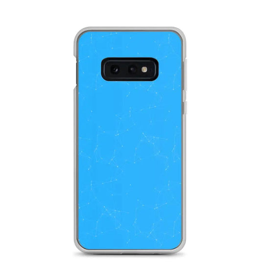 Neon Blue Cyber Polygon Flexible Clear Samsung Case Bump Resistant Corners CREATIVETECH