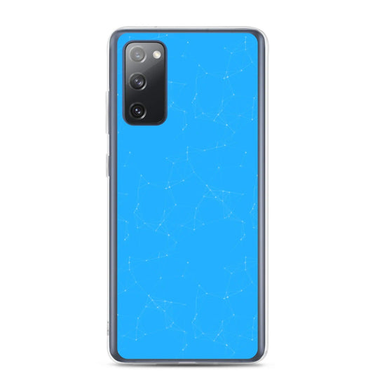 Neon Blue Cyber Polygon Flexible Clear Samsung Case Bump Resistant Corners CREATIVETECH