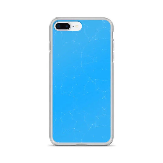 Neon Blue Cyber Polygon Flexible Clear iPhone Case Bump Resistant Corners CREATIVETECH