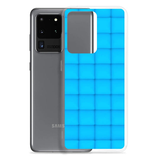 Neon Blue Squishy Style Flexible Clear Samsung Case Bump Resistant Corners CREATIVETECH