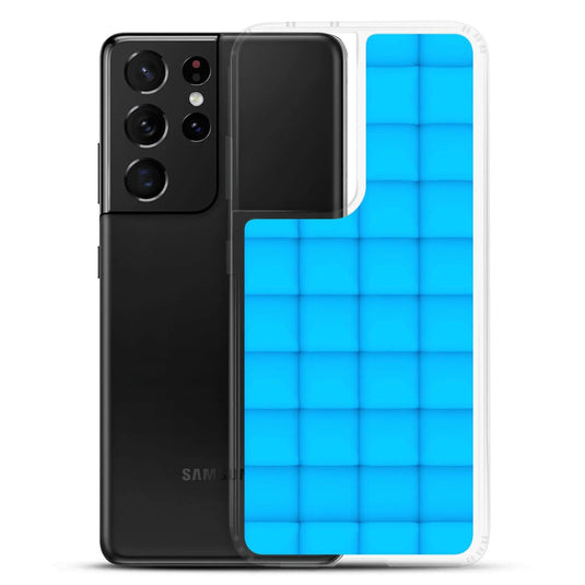 Neon Blue Squishy Style Flexible Clear Samsung Case Bump Resistant Corners CREATIVETECH