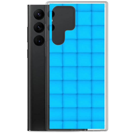 Neon Blue Squishy Style Flexible Clear Samsung Case Bump Resistant Corners CREATIVETECH