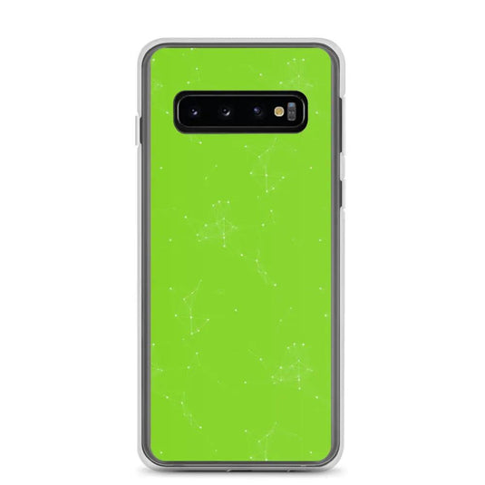 Neon Green Cyber Polygon Flexible Clear Samsung Case Bump Resistant Corners CREATIVETECH