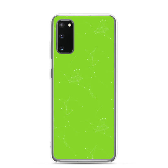 Neon Green Cyber Polygon Flexible Clear Samsung Case Bump Resistant Corners CREATIVETECH