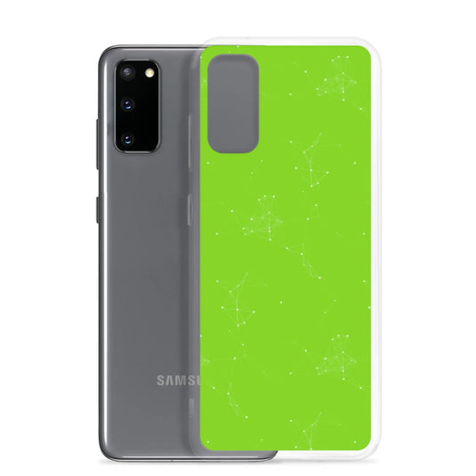 Neon Green Cyber Polygon Flexible Clear Samsung Case Bump Resistant Corners CREATIVETECH