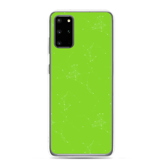 Neon Green Cyber Polygon Flexible Clear Samsung Case Bump Resistant Corners CREATIVETECH