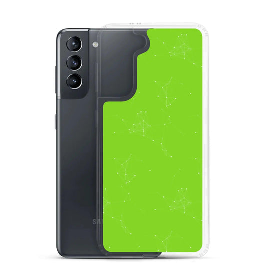 Neon Green Cyber Polygon Flexible Clear Samsung Case Bump Resistant Corners CREATIVETECH