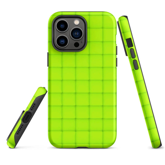 Neon Green Squishy Style Double Layered Impact Resistant Tough iPhone Case 3D Wrap Matte or Glossy Finish CREATIVETECH
