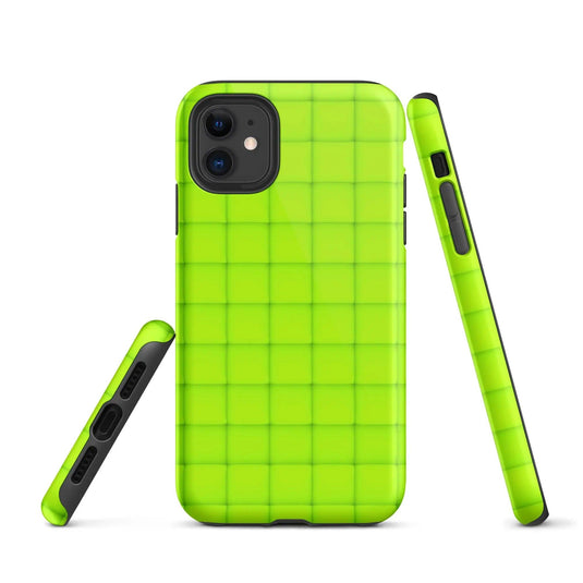 Neon Green Squishy Style Double Layered Impact Resistant Tough iPhone Case 3D Wrap Matte or Glossy Finish CREATIVETECH