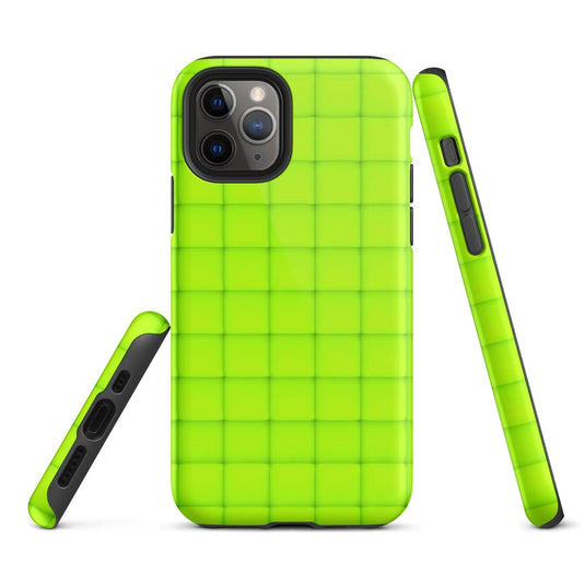 Neon Green Squishy Style Double Layered Impact Resistant Tough iPhone Case 3D Wrap Matte or Glossy Finish CREATIVETECH