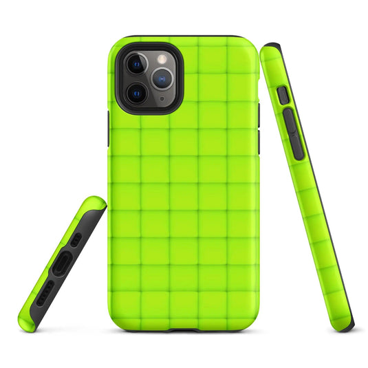 Neon Green Squishy Style Double Layered Impact Resistant Tough iPhone Case 3D Wrap Matte or Glossy Finish CREATIVETECH