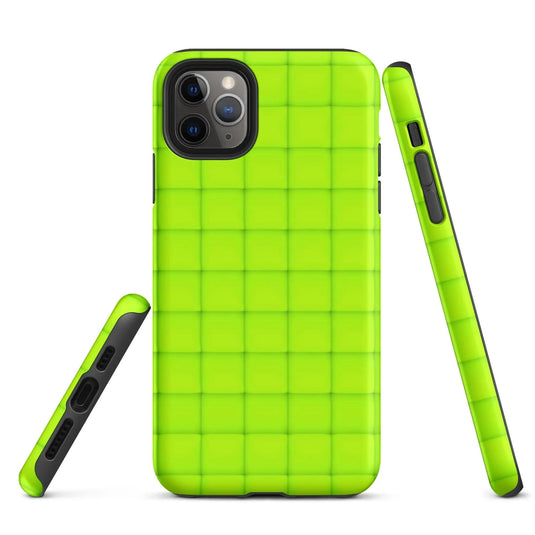 Neon Green Squishy Style Double Layered Impact Resistant Tough iPhone Case 3D Wrap Matte or Glossy Finish CREATIVETECH