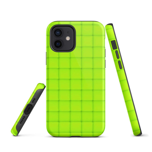 Neon Green Squishy Style Double Layered Impact Resistant Tough iPhone Case 3D Wrap Matte or Glossy Finish CREATIVETECH