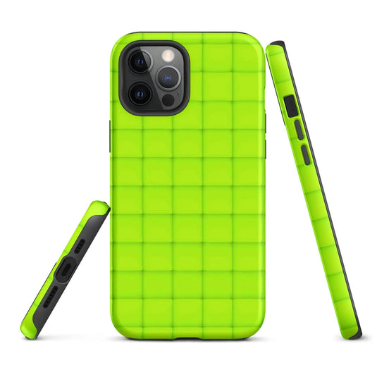 Neon Green Squishy Style Double Layered Impact Resistant Tough iPhone Case 3D Wrap Matte or Glossy Finish CREATIVETECH