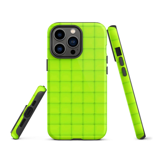 Neon Green Squishy Style Double Layered Impact Resistant Tough iPhone Case 3D Wrap Matte or Glossy Finish CREATIVETECH