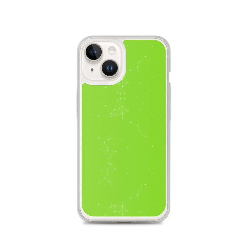 Load image into Gallery viewer, Neon Green White Cyber Polygon Flexible Clear iPhone Case Bump Resistant Corners CREATIVETECH