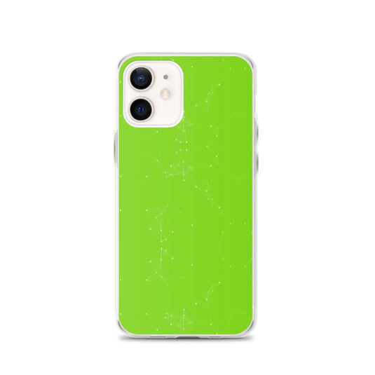 Neon Green White Cyber Polygon Flexible Clear iPhone Case Bump Resistant Corners CREATIVETECH
