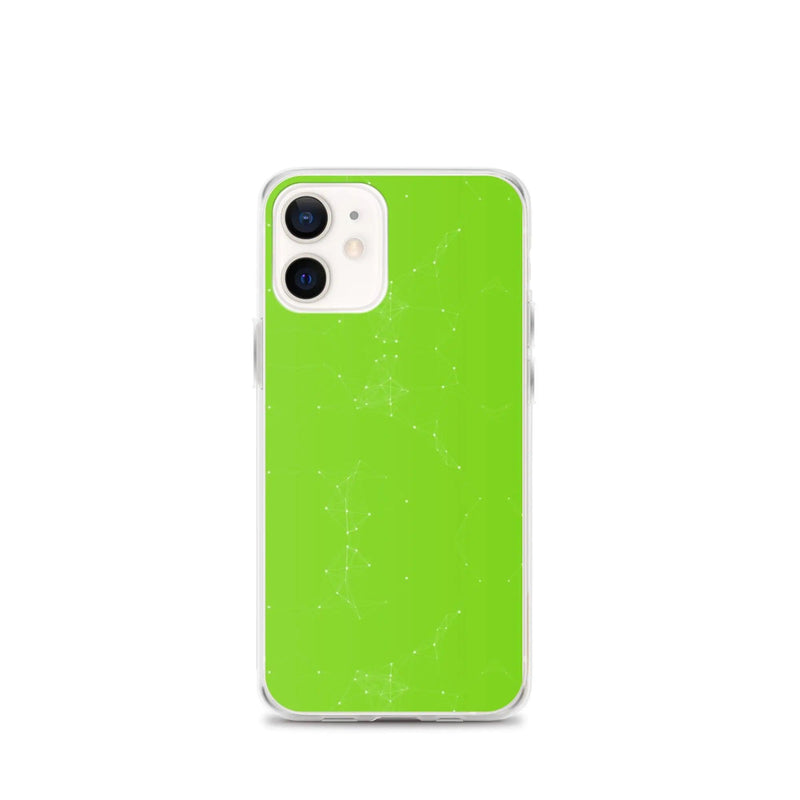 Load image into Gallery viewer, Neon Green White Cyber Polygon Flexible Clear iPhone Case Bump Resistant Corners CREATIVETECH