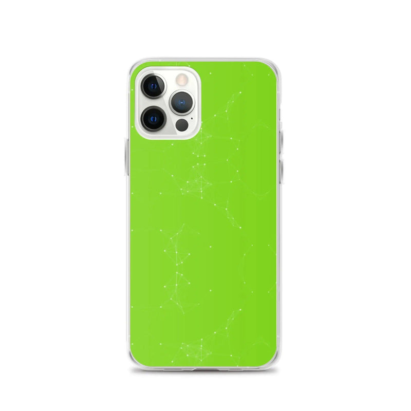 Load image into Gallery viewer, Neon Green White Cyber Polygon Flexible Clear iPhone Case Bump Resistant Corners CREATIVETECH