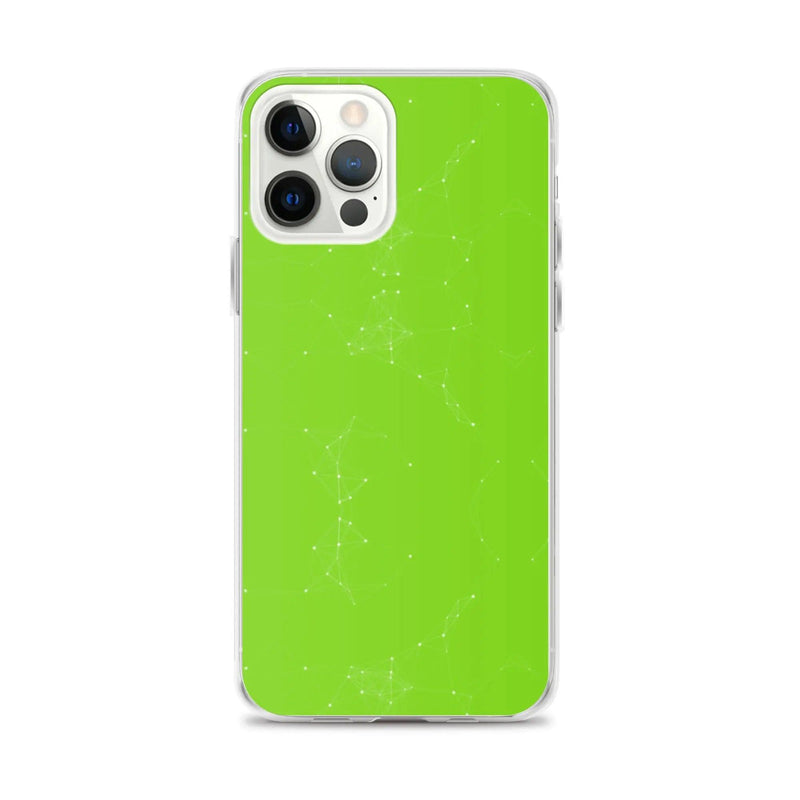 Load image into Gallery viewer, Neon Green White Cyber Polygon Flexible Clear iPhone Case Bump Resistant Corners CREATIVETECH