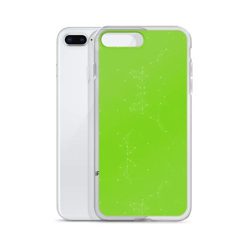 Load image into Gallery viewer, Neon Green White Cyber Polygon Flexible Clear iPhone Case Bump Resistant Corners CREATIVETECH