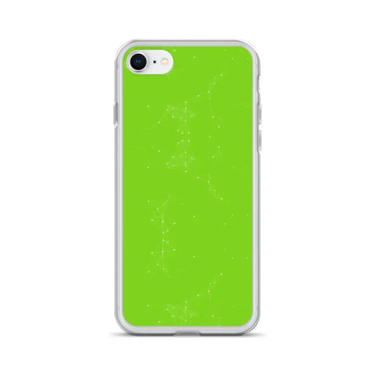 Neon Green White Cyber Polygon Flexible Clear iPhone Case Bump Resistant Corners CREATIVETECH