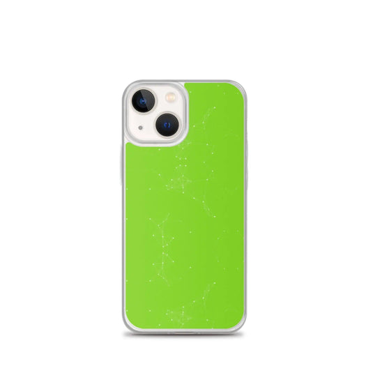 Neon Green White Cyber Polygon Flexible Clear iPhone Case Bump Resistant Corners CREATIVETECH