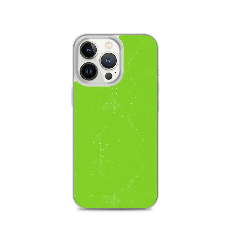 Load image into Gallery viewer, Neon Green White Cyber Polygon Flexible Clear iPhone Case Bump Resistant Corners CREATIVETECH