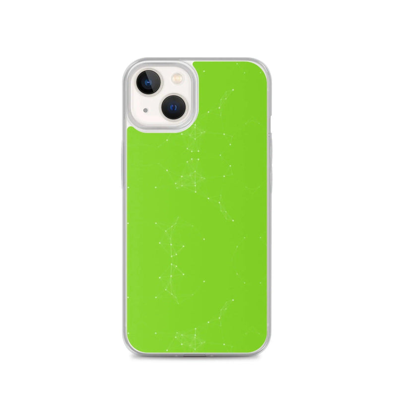 Load image into Gallery viewer, Neon Green White Cyber Polygon Flexible Clear iPhone Case Bump Resistant Corners CREATIVETECH