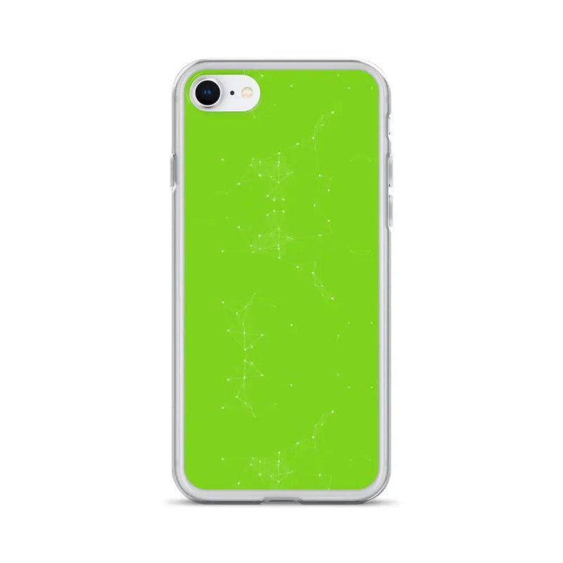 Load image into Gallery viewer, Neon Green White Cyber Polygon Flexible Clear iPhone Case Bump Resistant Corners CREATIVETECH