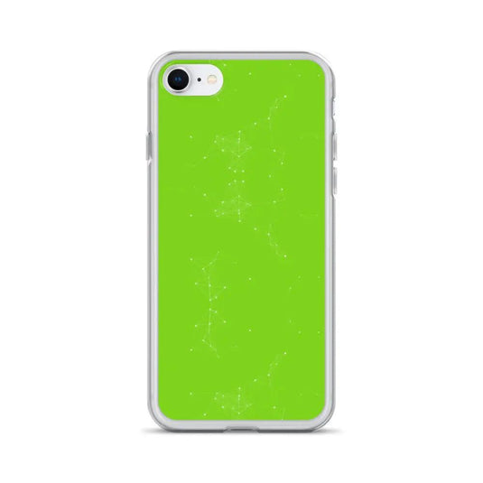 Neon Green White Cyber Polygon Flexible Clear iPhone Case Bump Resistant Corners CREATIVETECH