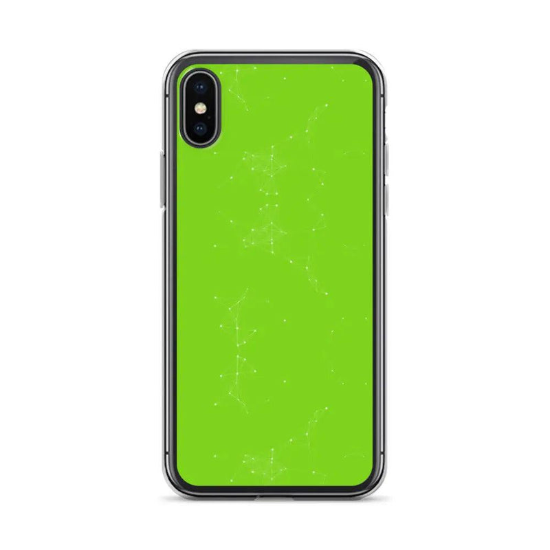 Load image into Gallery viewer, Neon Green White Cyber Polygon Flexible Clear iPhone Case Bump Resistant Corners CREATIVETECH