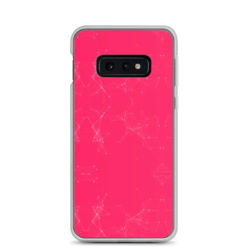 Load image into Gallery viewer, Neon Pink Red Cyber Polygon Flexible Clear Samsung Case Bump Resistant Corners CREATIVETECH