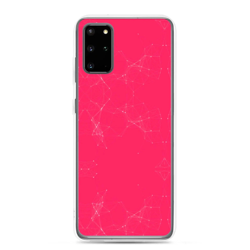 Load image into Gallery viewer, Neon Pink Red Cyber Polygon Flexible Clear Samsung Case Bump Resistant Corners CREATIVETECH