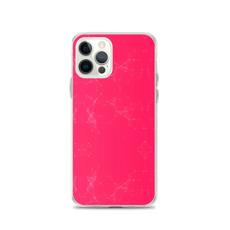 Load image into Gallery viewer, Neon Pink Red Cyber Polygon Flexible Clear iPhone Case Bump Resistant Corners CREATIVETECH