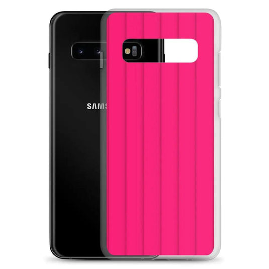 Neon Red Striped Squishy Style Flexible Clear Samsung Case Bump Resistant Corners CREATIVETECH