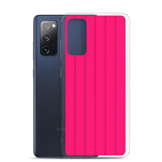 Neon Red Striped Squishy Style Flexible Clear Samsung Case Bump Resistant Corners CREATIVETECH
