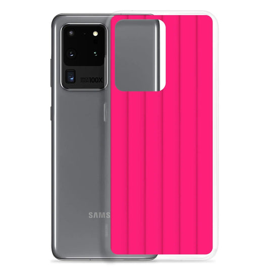 Neon Red Striped Squishy Style Flexible Clear Samsung Case Bump Resistant Corners CREATIVETECH