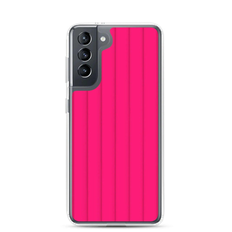 Load image into Gallery viewer, Neon Red Striped Squishy Style Flexible Clear Samsung Case Bump Resistant Corners CREATIVETECH