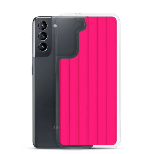 Neon Red Striped Squishy Style Flexible Clear Samsung Case Bump Resistant Corners CREATIVETECH