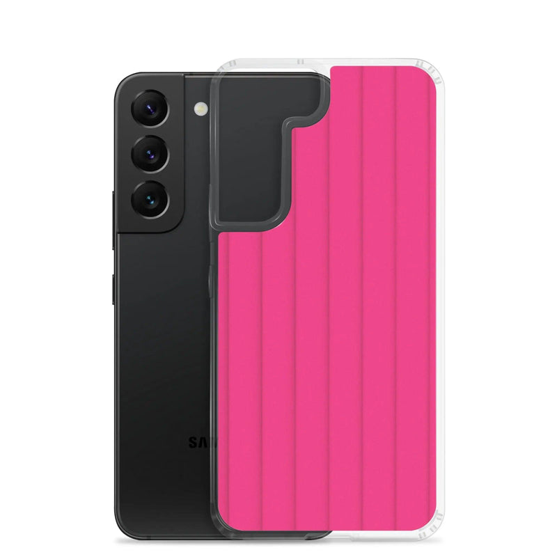 Load image into Gallery viewer, Neon Red Striped Squishy Style Flexible Clear Samsung Case Bump Resistant Corners CREATIVETECH