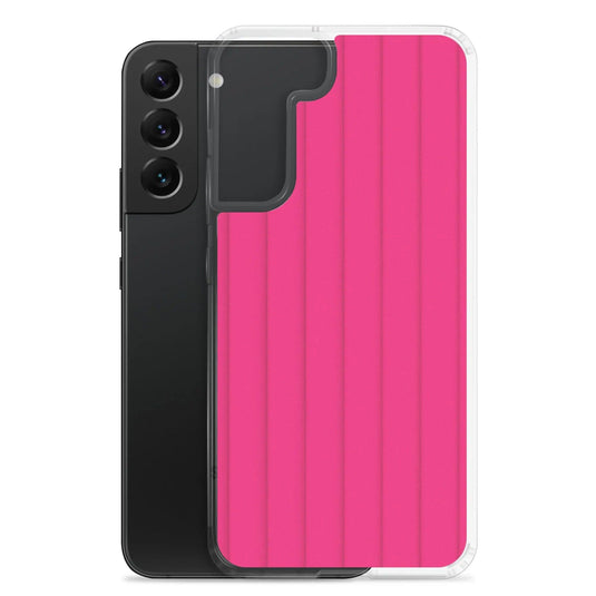 Neon Red Striped Squishy Style Flexible Clear Samsung Case Bump Resistant Corners CREATIVETECH