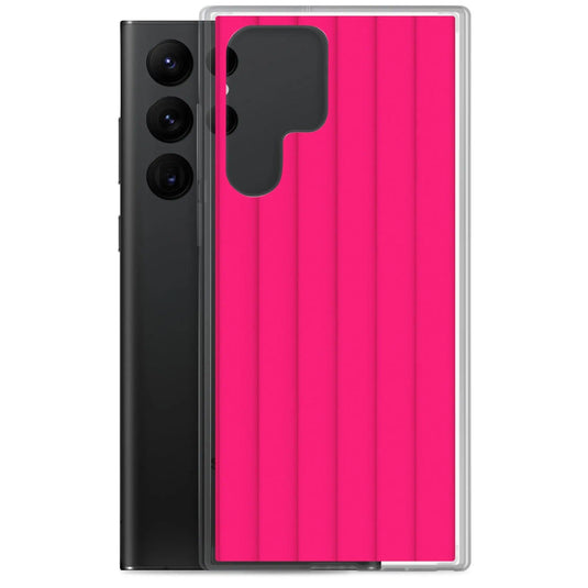Neon Red Striped Squishy Style Flexible Clear Samsung Case Bump Resistant Corners CREATIVETECH