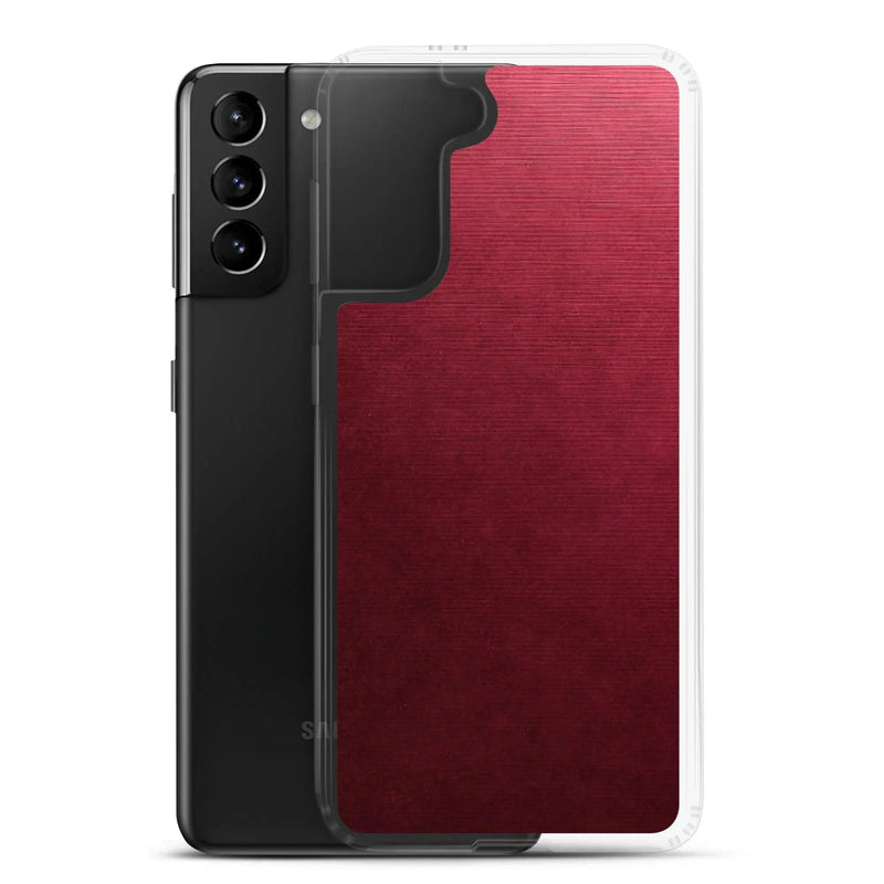 Load image into Gallery viewer, Red Brushed Industrial Metal Flexible Clear Samsung Case Bump Resistant Corners CREATIVETECH