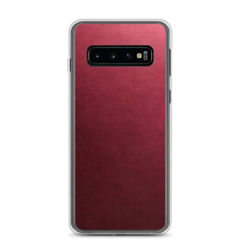 Load image into Gallery viewer, Red Brushed Industrial Metal Flexible Clear Samsung Case Bump Resistant Corners CREATIVETECH