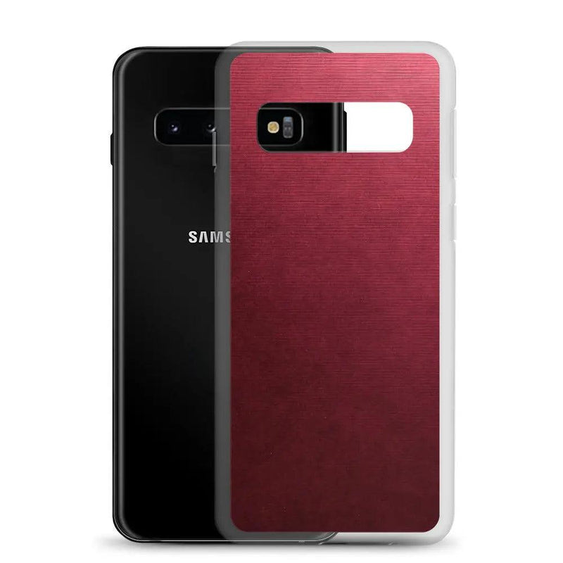 Load image into Gallery viewer, Red Brushed Industrial Metal Flexible Clear Samsung Case Bump Resistant Corners CREATIVETECH