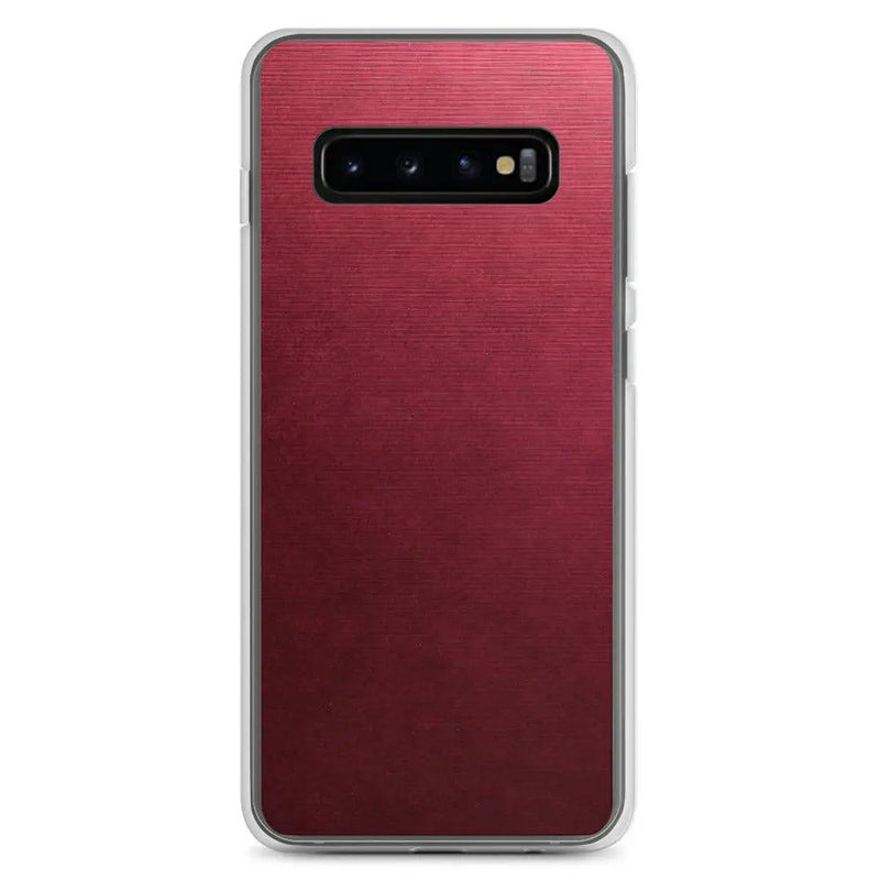 Load image into Gallery viewer, Red Brushed Industrial Metal Flexible Clear Samsung Case Bump Resistant Corners CREATIVETECH