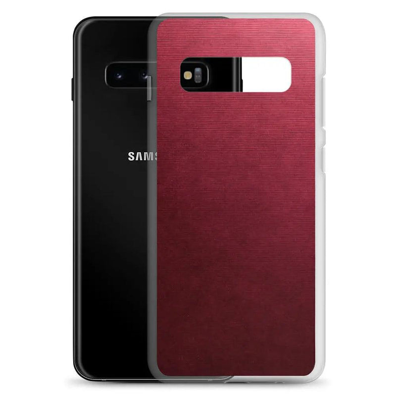 Load image into Gallery viewer, Red Brushed Industrial Metal Flexible Clear Samsung Case Bump Resistant Corners CREATIVETECH