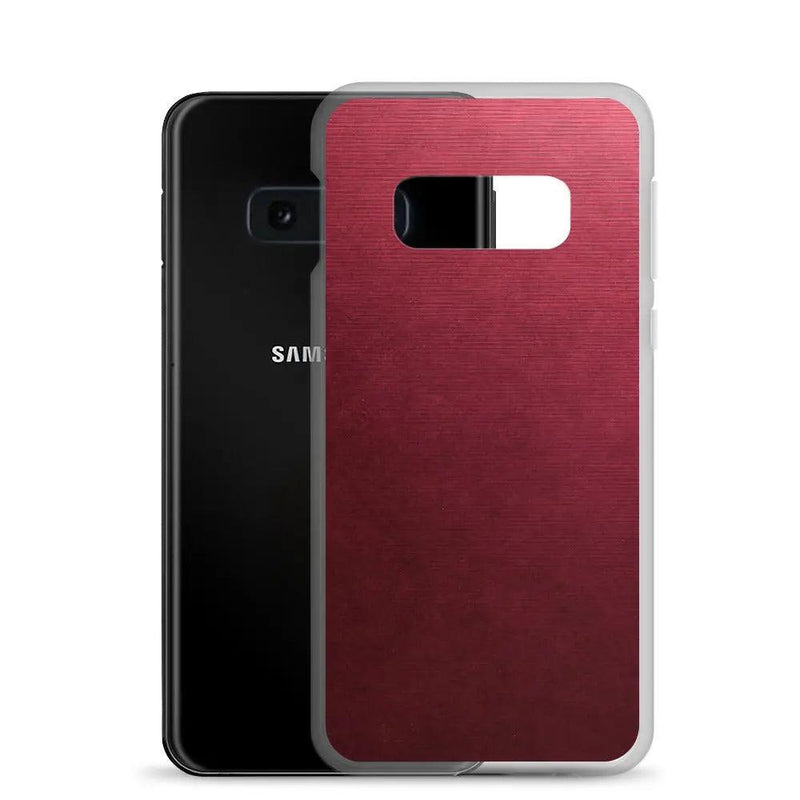 Load image into Gallery viewer, Red Brushed Industrial Metal Flexible Clear Samsung Case Bump Resistant Corners CREATIVETECH